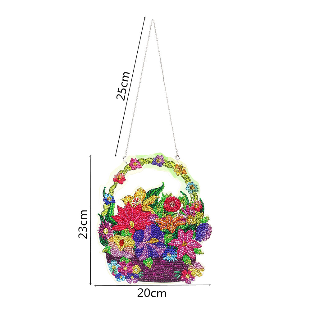 5D DIY Spot Drill Diamond Flower Basket Kit Art Rhinestone Craft Home Decor