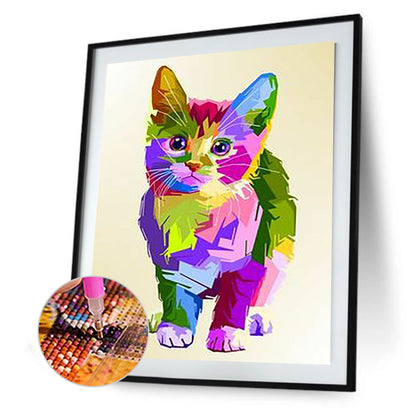 Cat - Full Round Drill Diamond Painting 30*40CM