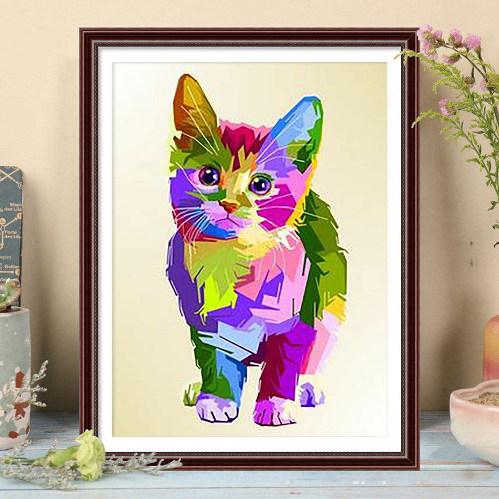 Cat - Full Round Drill Diamond Painting 30*40CM