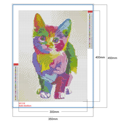 Cat - Full Round Drill Diamond Painting 30*40CM