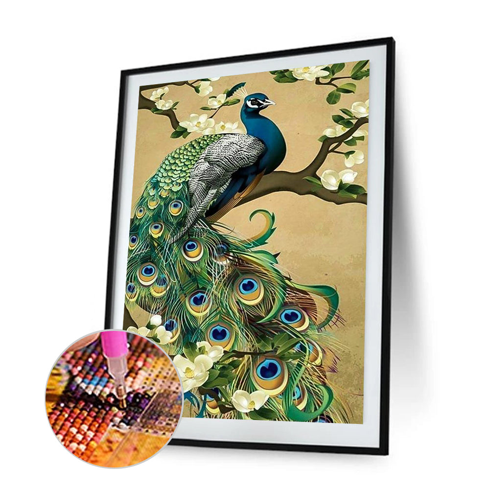 Peacock - Full Round Drill Diamond Painting 30*40CM