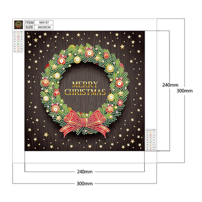 Christmas Wreath - Special Shaped Drill Diamond Painting 30*30CM