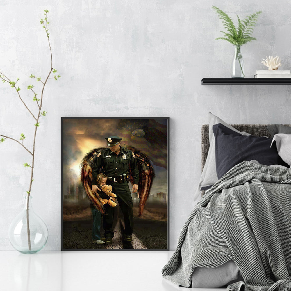 Policemen - Full Round Drill Diamond Painting 30*40CM