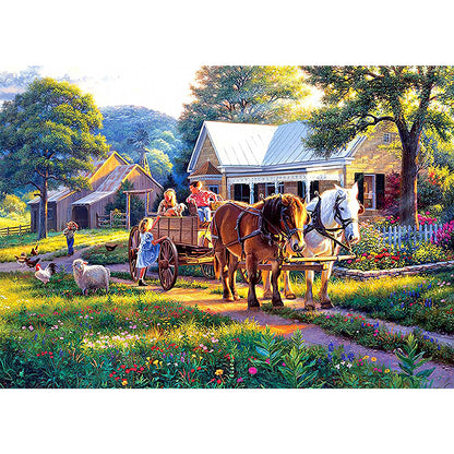 Village House - Full Round Drill Diamond Painting 70*50CM