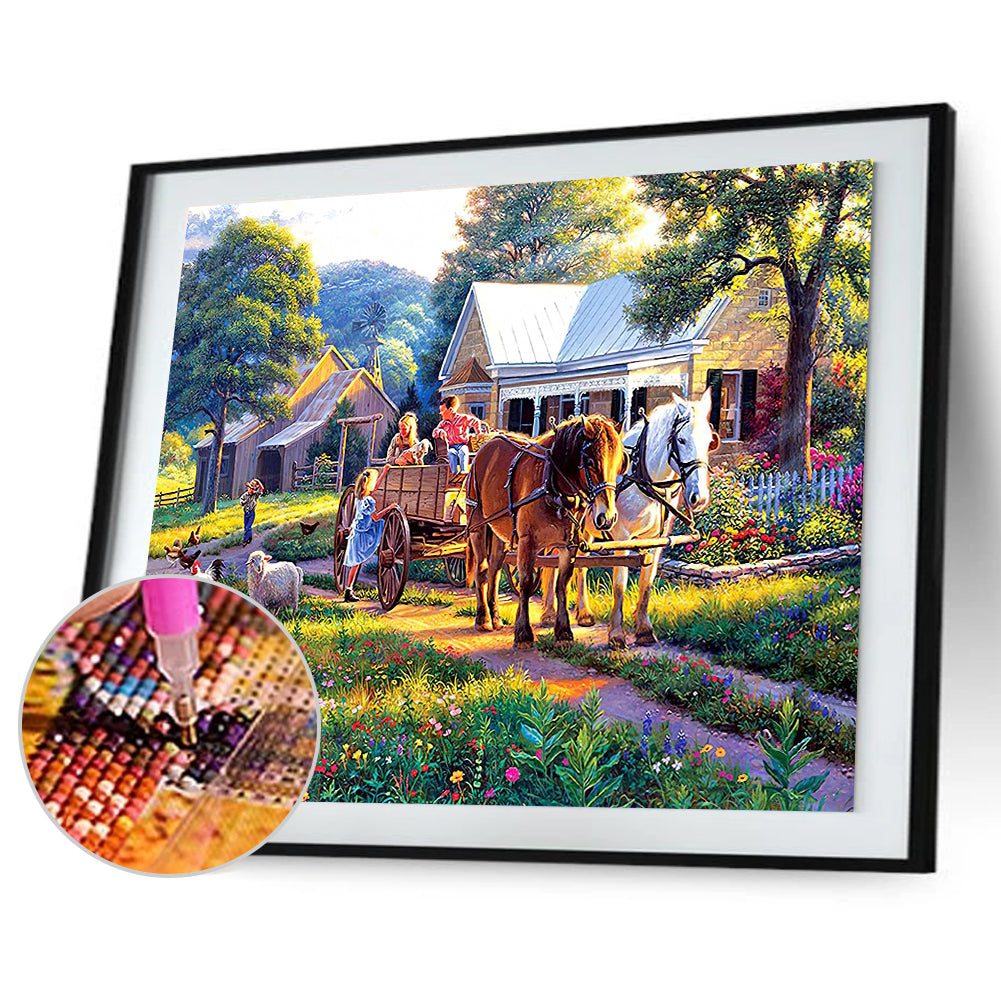 Village House - Full Round Drill Diamond Painting 70*50CM