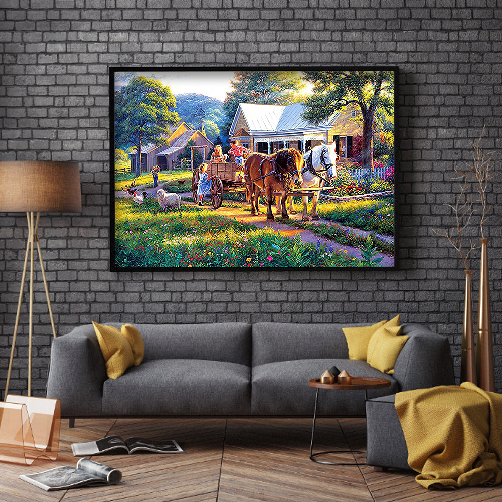 Village House - Full Round Drill Diamond Painting 70*50CM