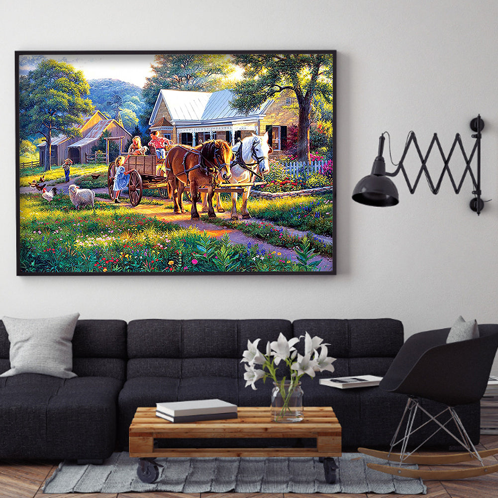 Village House - Full Round Drill Diamond Painting 70*50CM