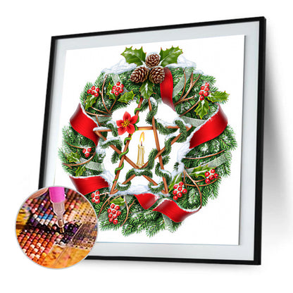 Christmas Wreath - Special Shaped Drill Diamond Painting 35*35CM