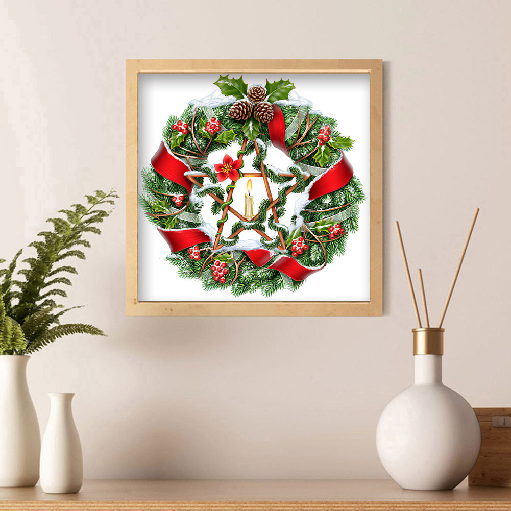 Christmas Wreath - Special Shaped Drill Diamond Painting 35*35CM