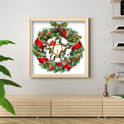 Christmas Wreath - Special Shaped Drill Diamond Painting 35*35CM