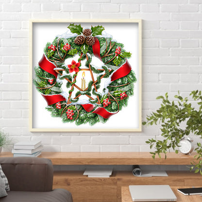 Christmas Wreath - Special Shaped Drill Diamond Painting 35*35CM