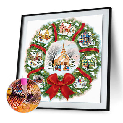 Christmas Wreath - Special Shaped Drill Diamond Painting 35*35CM