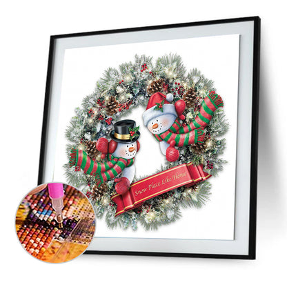 Christmas Wreath - Special Shaped Drill Diamond Painting 35*35CM