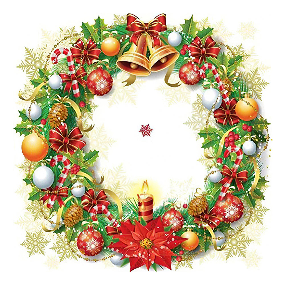 Christmas Wreath - Special Shaped Drill Diamond Painting 35*35CM