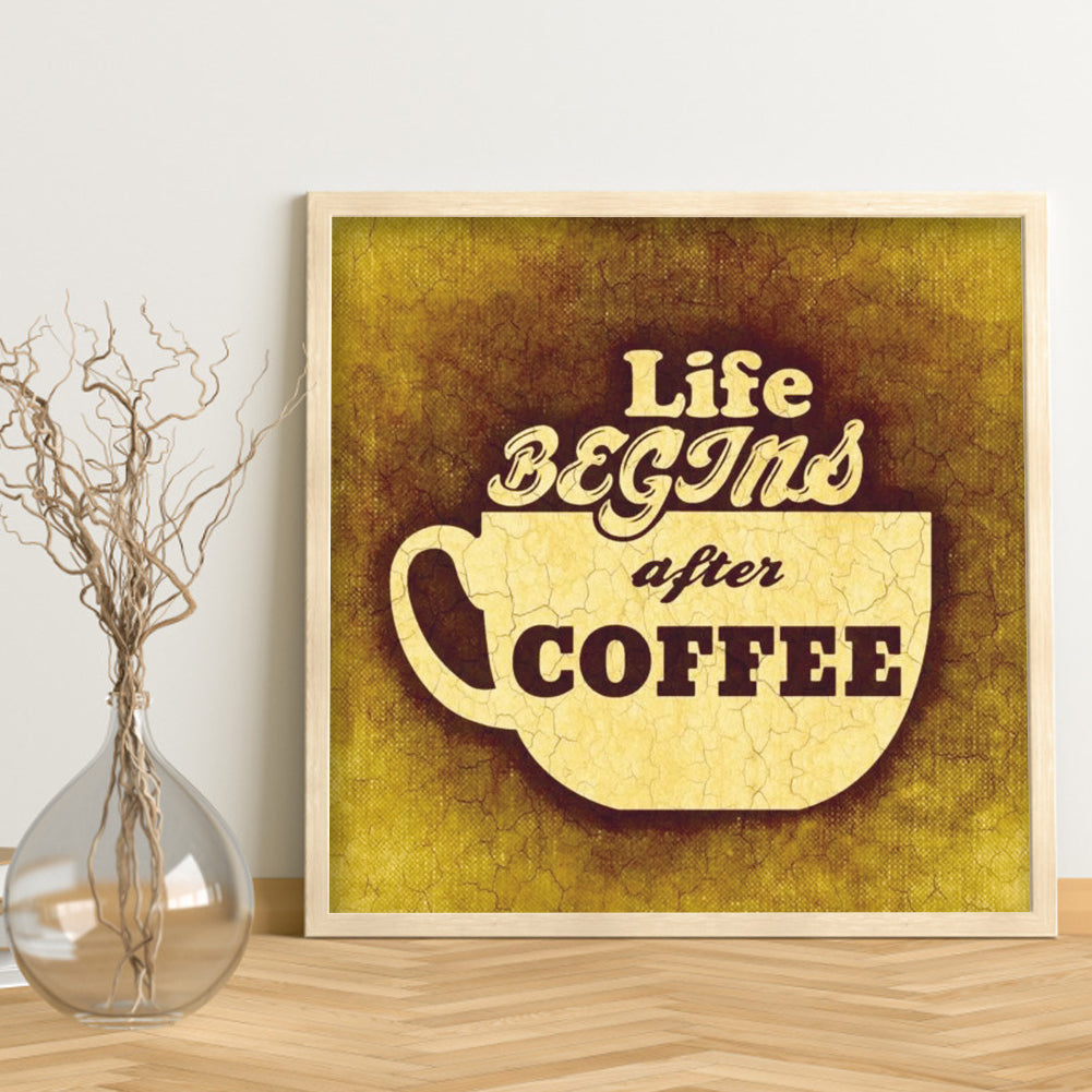 Coffee - Full Round Drill Diamond Painting 30*30CM