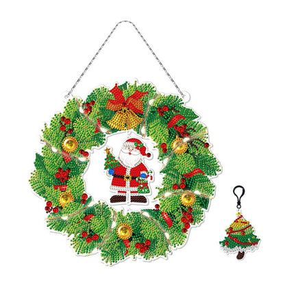 DIY Diamond Painting Hanging Christmas Flower Wreath Kit Home Door Decor