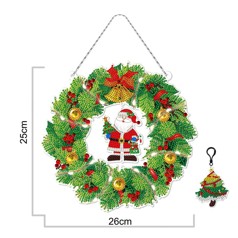 DIY Diamond Painting Hanging Christmas Flower Wreath Kit Home Door Decor