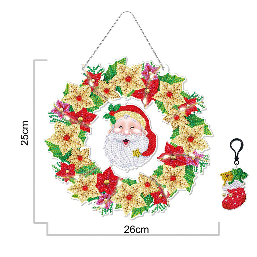 DIY Diamond Painting Hanging Christmas Flower Wreath Kit Home Door Decor