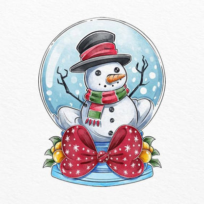 Snowman Bow - Full Round Drill Diamond Painting 40*40CM