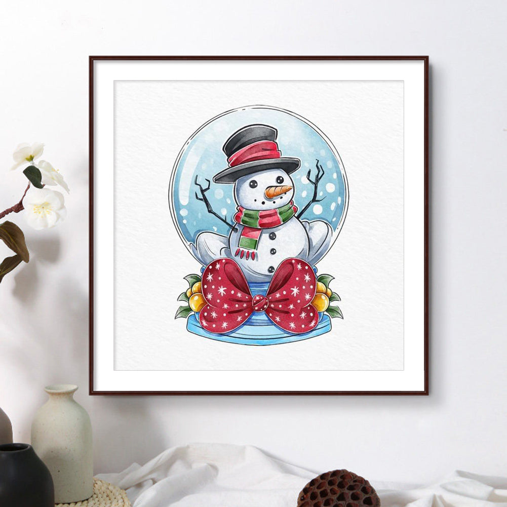 Snowman Bow - Full Round Drill Diamond Painting 40*40CM