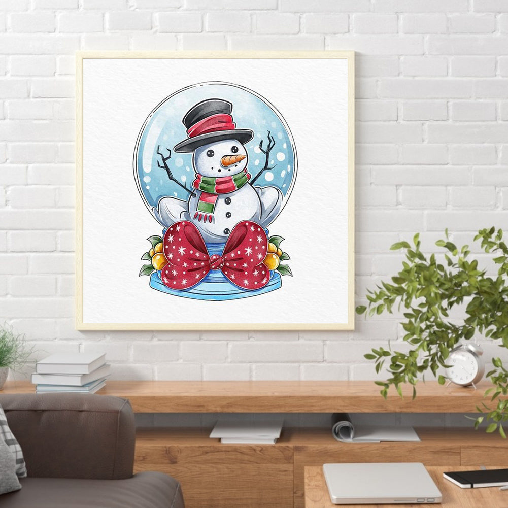 Snowman Bow - Full Round Drill Diamond Painting 40*40CM