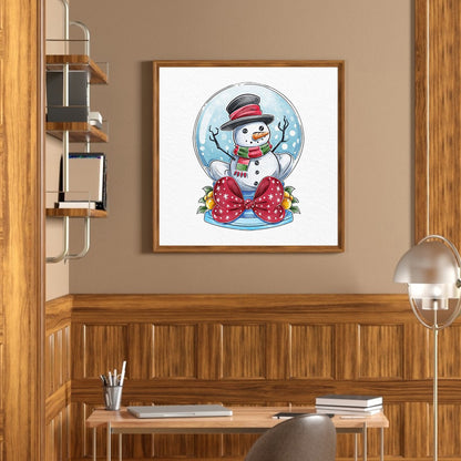 Snowman Bow - Full Round Drill Diamond Painting 40*40CM