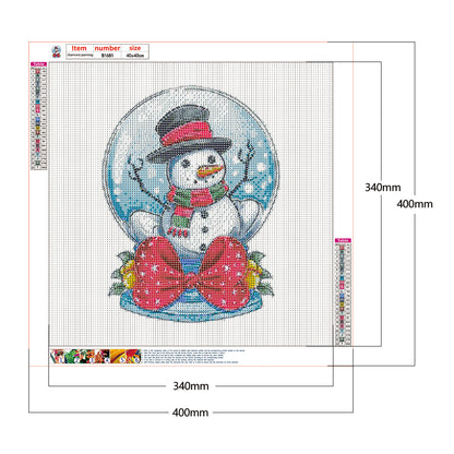 Snowman Bow - Full Round Drill Diamond Painting 40*40CM