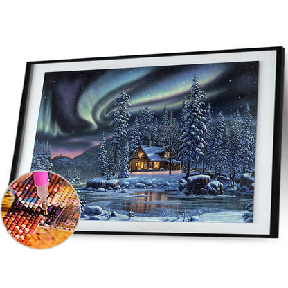 Winter Countryside - Full Round Drill Diamond Painting 60*40CM