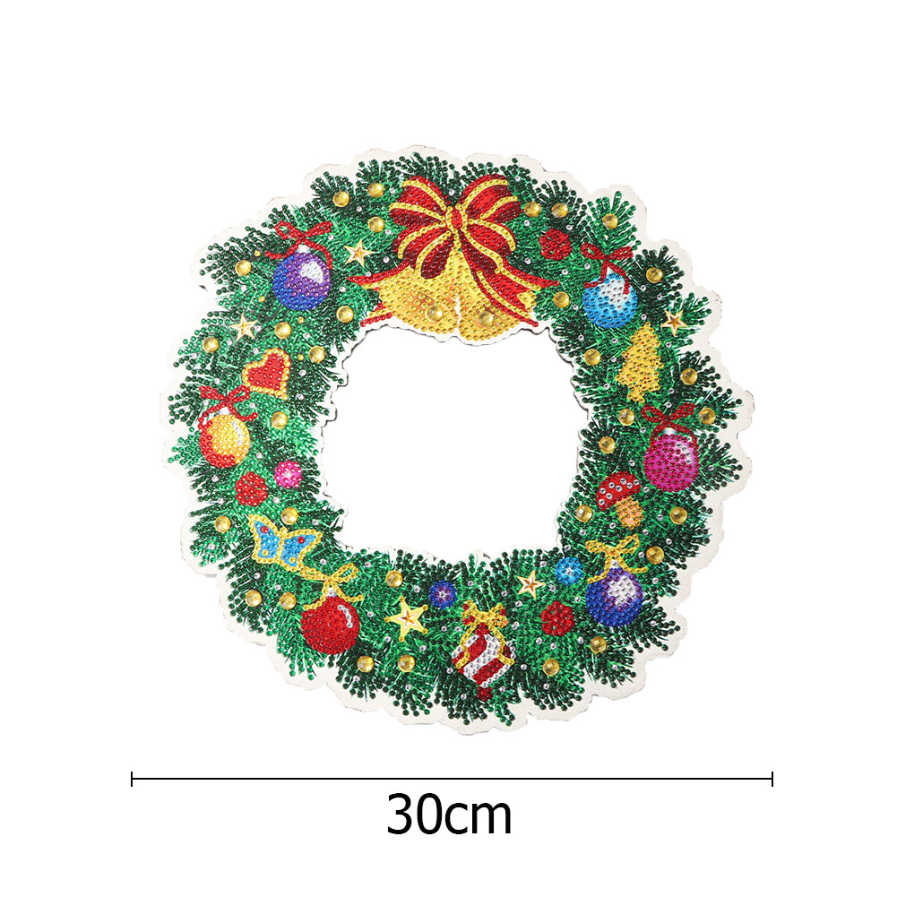 5D DIY Spot Drill Diamond Christmas Crystal Wreath Kit Art Hanging Decor