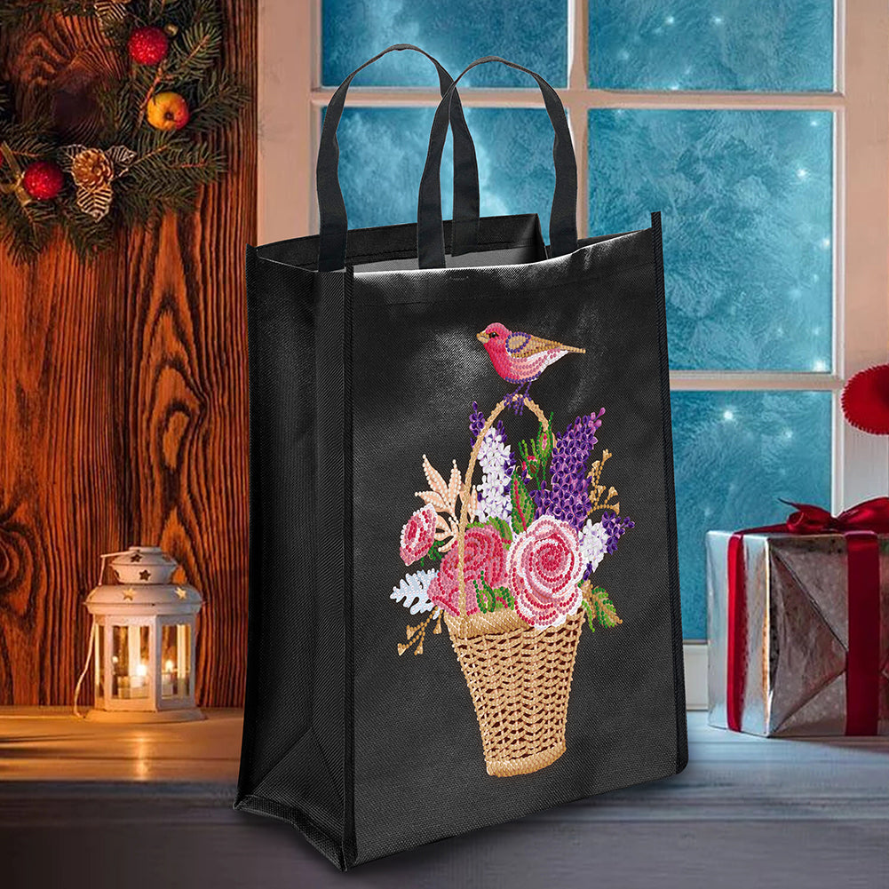 DIY Christmas Iron-on Transfer Diamond Painting Kit Resin Eco Shopping Bag