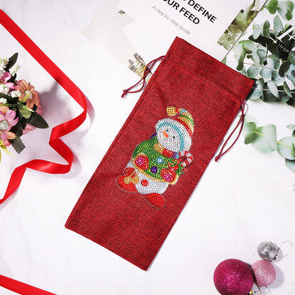 Diamond Painting Christmas Wine Bottle Cover Special-shaped Drill DIY Bag