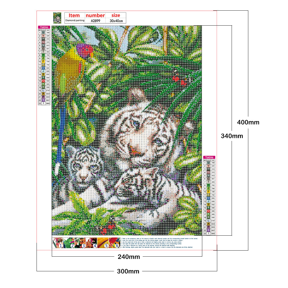 Tiger - Full Round Drill Diamond Painting 30*40CM