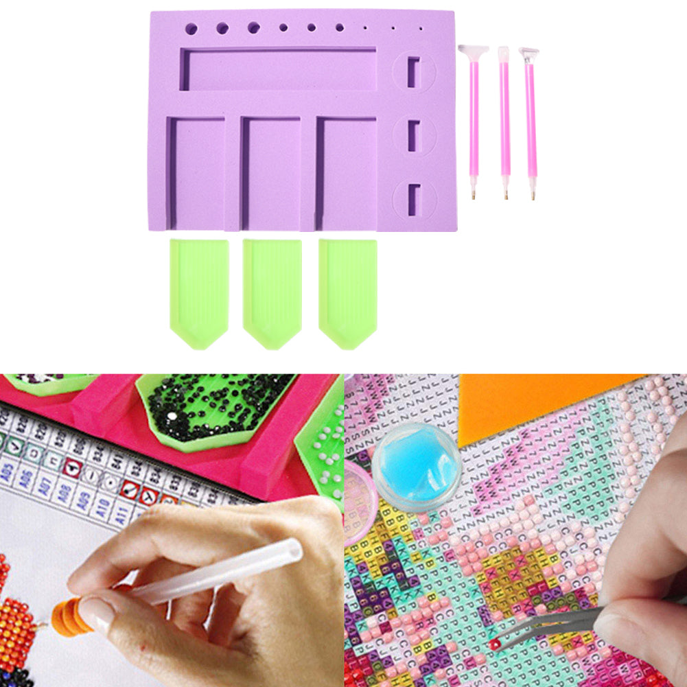 DIY Diamond Painting Tools Point Drill Pen Trays Dics Storage Box Racks