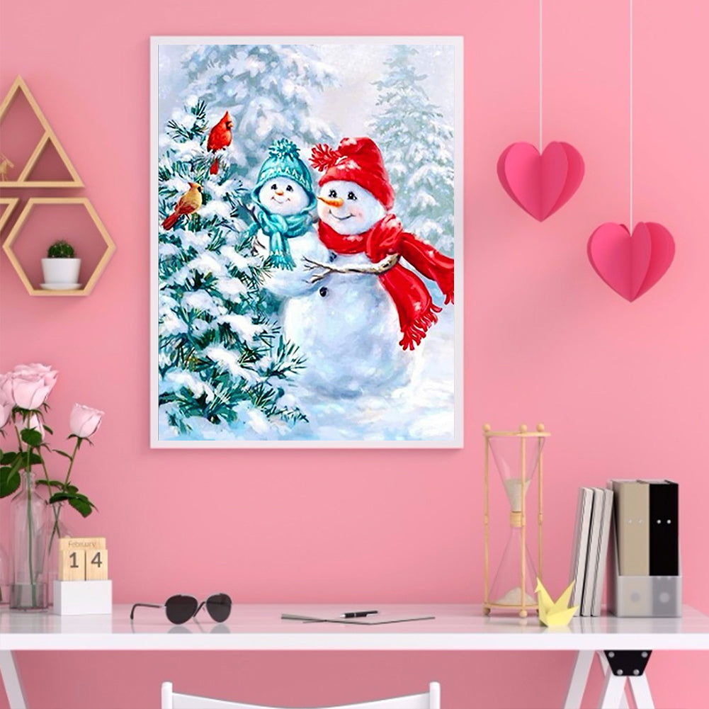 Snowman Bird - Full Round Drill Diamond Painting 30*40CM