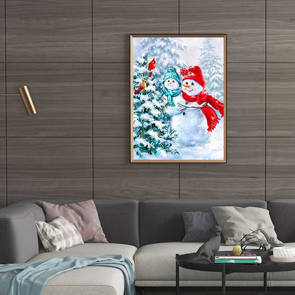 Snowman Bird - Full Round Drill Diamond Painting 30*40CM