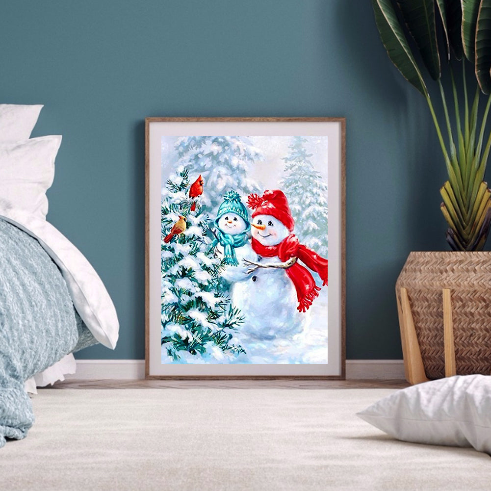 Snowman Bird - Full Round Drill Diamond Painting 30*40CM