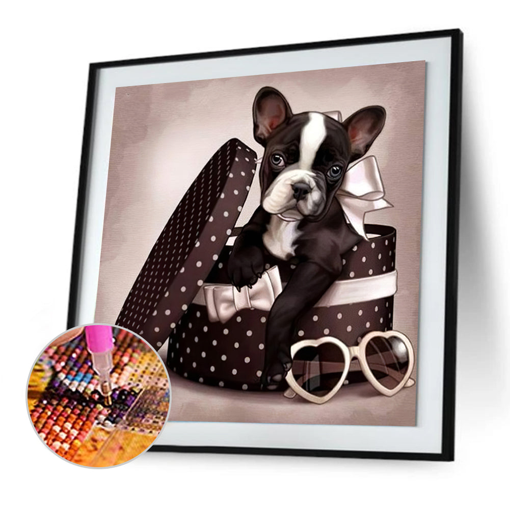 Dog Box - Full Round Drill Diamond Painting 30*30CM