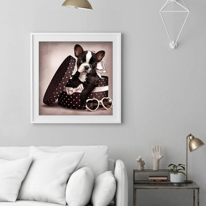 Dog Box - Full Round Drill Diamond Painting 30*30CM