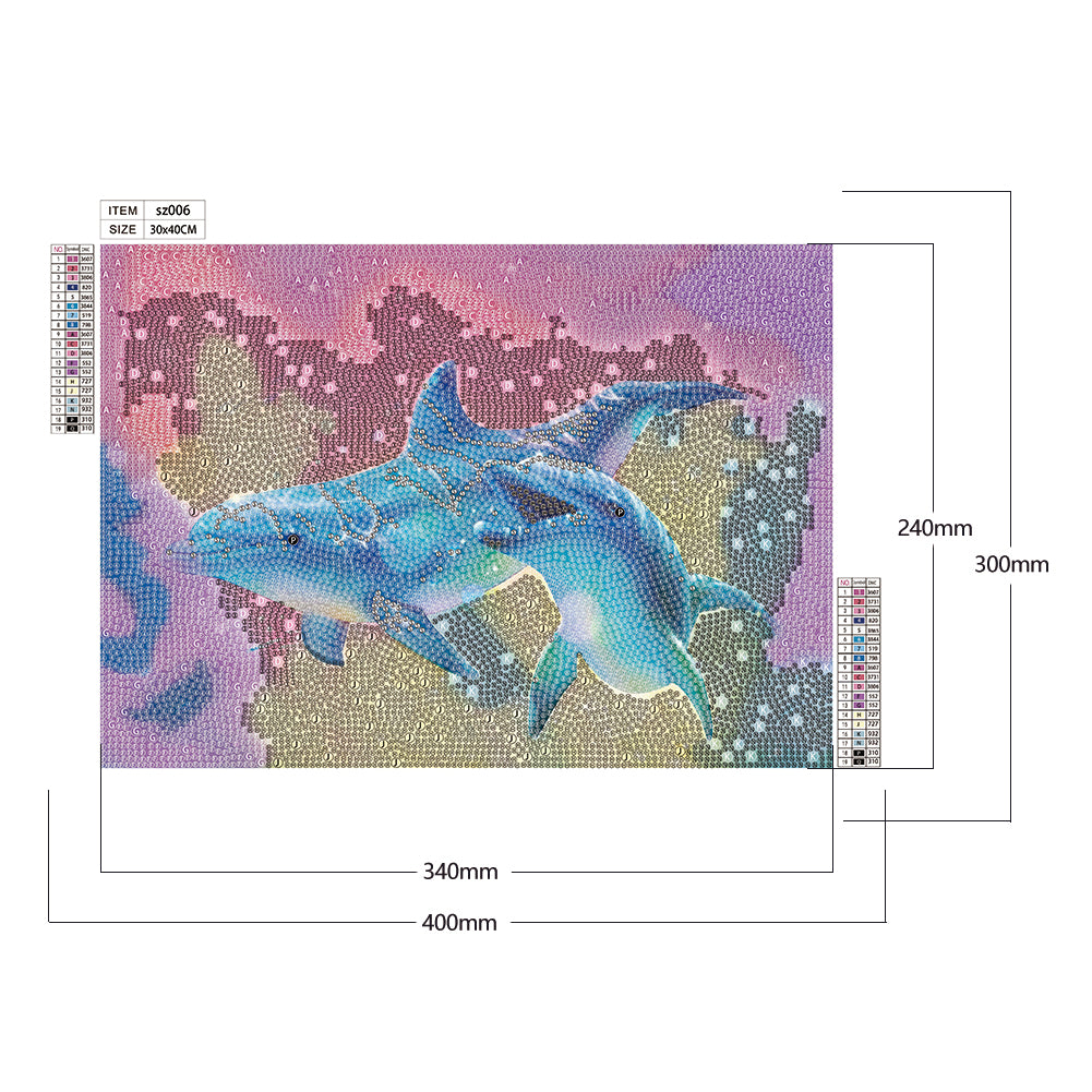 Dolphin - Special Shaped Drill Diamond Painting 40*30CM