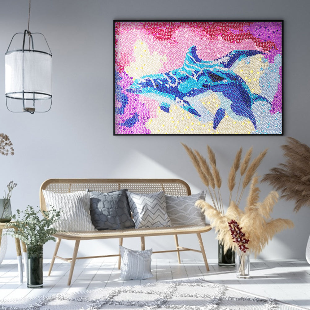 Dolphin - Special Shaped Drill Diamond Painting 40*30CM