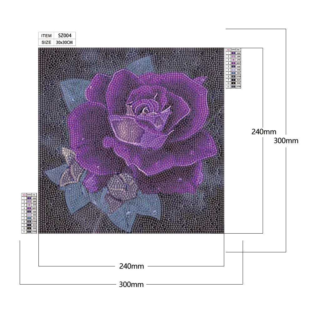 Rose - Special Shaped Drill Diamond Painting 30*30CM