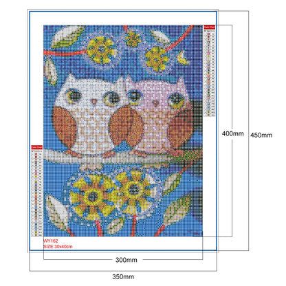 Lively Owl - Full Round Drill Diamond Painting 30*40CM