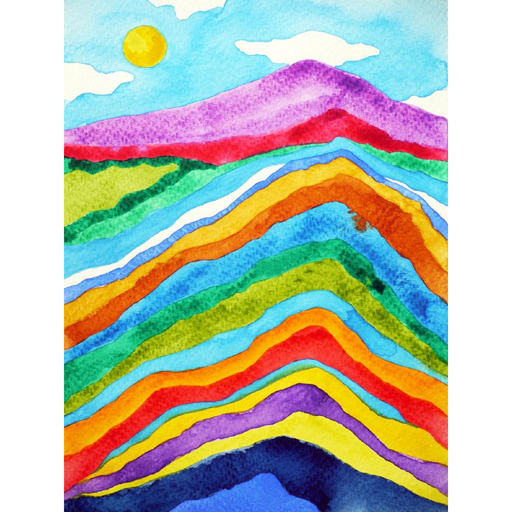 Rainbow Mountains - Full Round Drill Diamond Painting 30*40CM