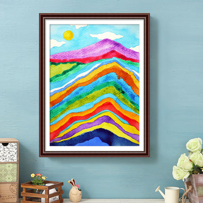 Rainbow Mountains - Full Round Drill Diamond Painting 30*40CM