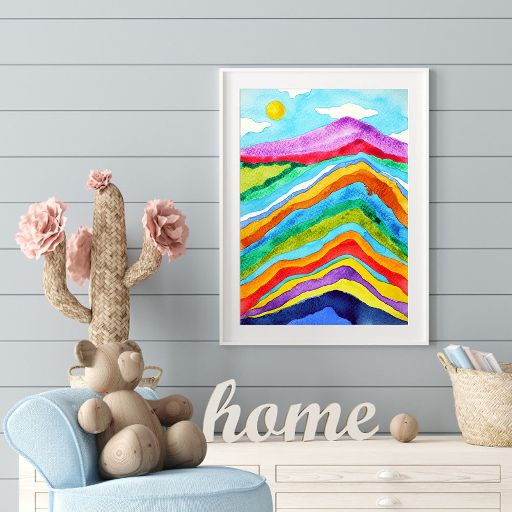 Rainbow Mountains - Full Round Drill Diamond Painting 30*40CM