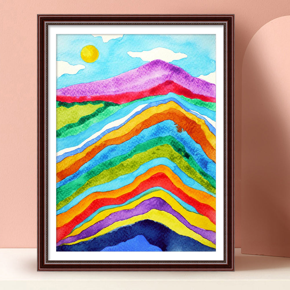 Rainbow Mountains - Full Round Drill Diamond Painting 30*40CM