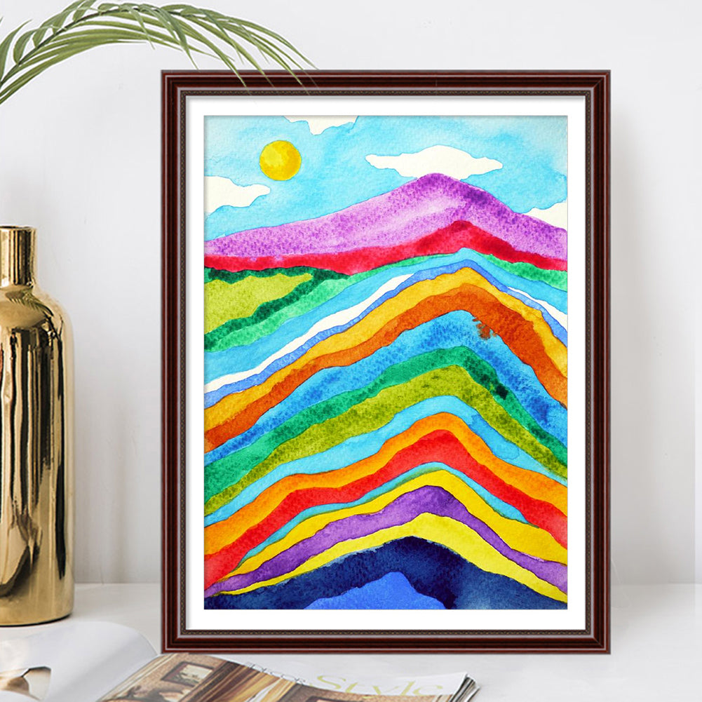 Rainbow Mountains - Full Round Drill Diamond Painting 30*40CM