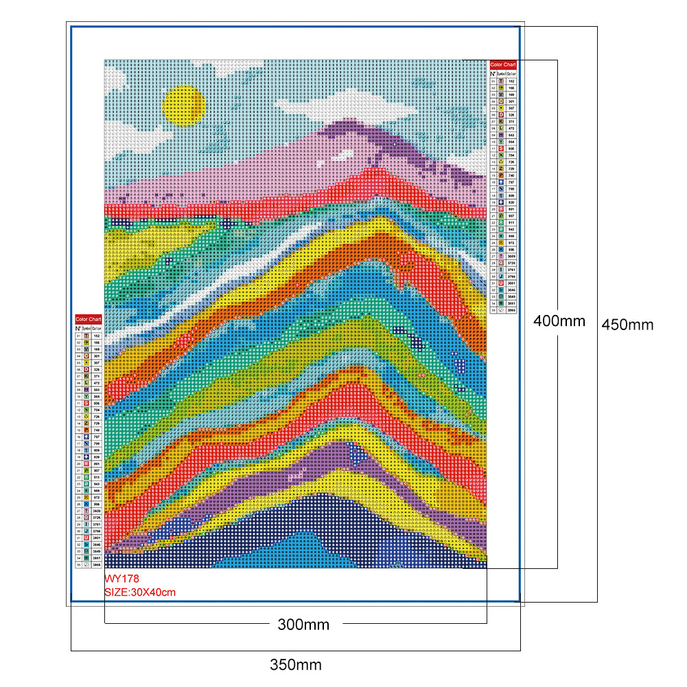 Rainbow Mountains - Full Round Drill Diamond Painting 30*40CM