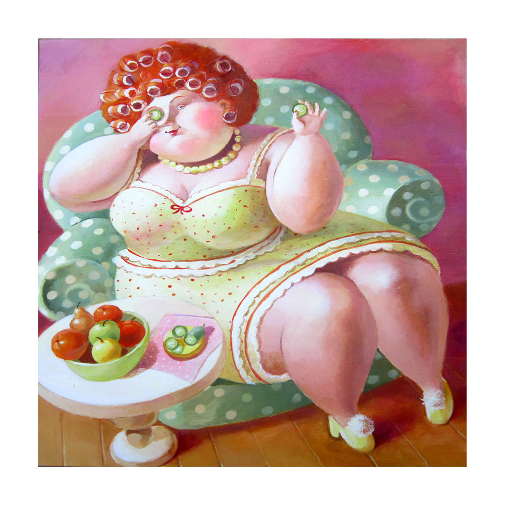 Fat Woman - Full Round Drill Diamond Painting 40*40CM