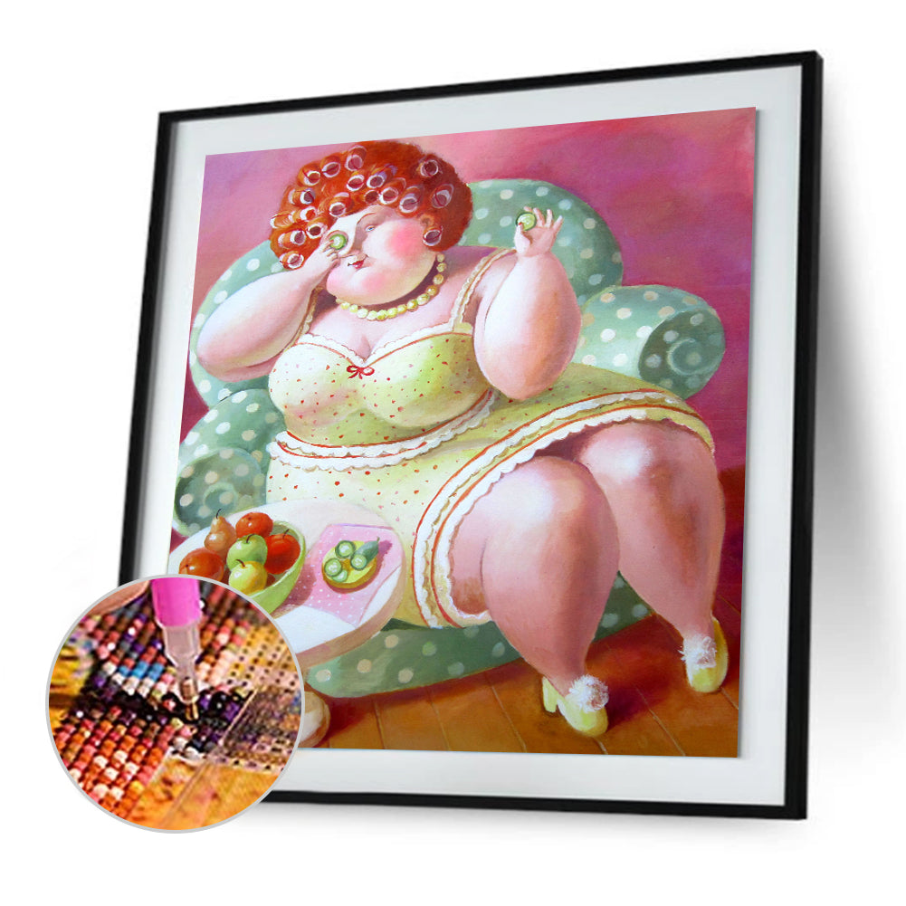 Fat Woman - Full Round Drill Diamond Painting 40*40CM